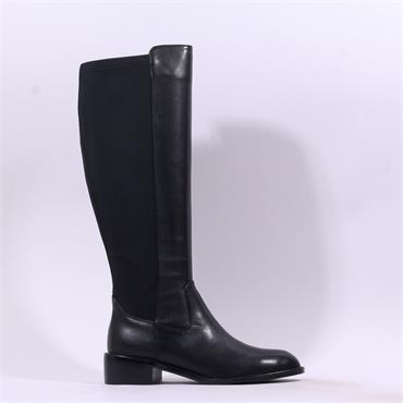 Pedro Anton Violetta Block Heel Stretch - Black Leather